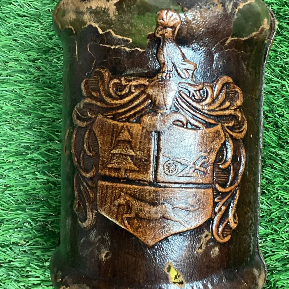 Vintage Leather Wrapped Wine Bottle Italy